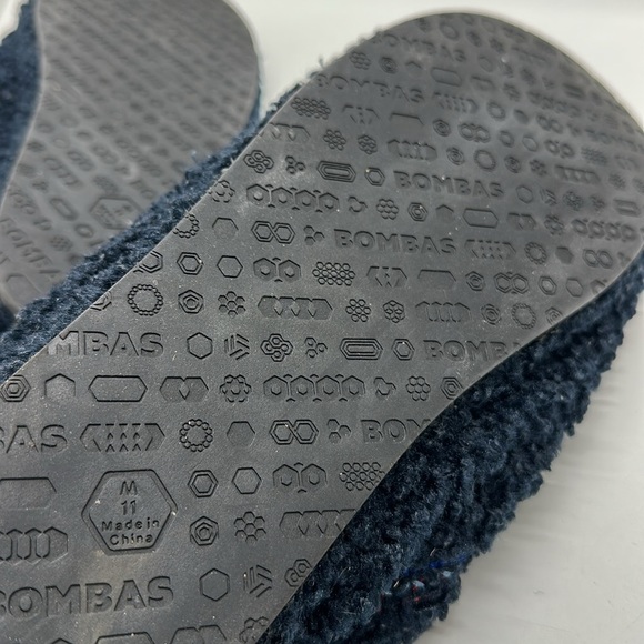 Bombas Sunday Sherpa House Slippers Shoes Fuzzy Warm Navy Blue Men's Size 11 - Picture 7 of 8